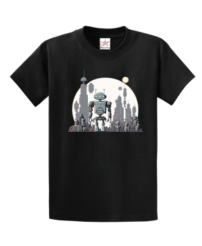 Robot City Skyline Unisex Kids And Adults T-Shirt